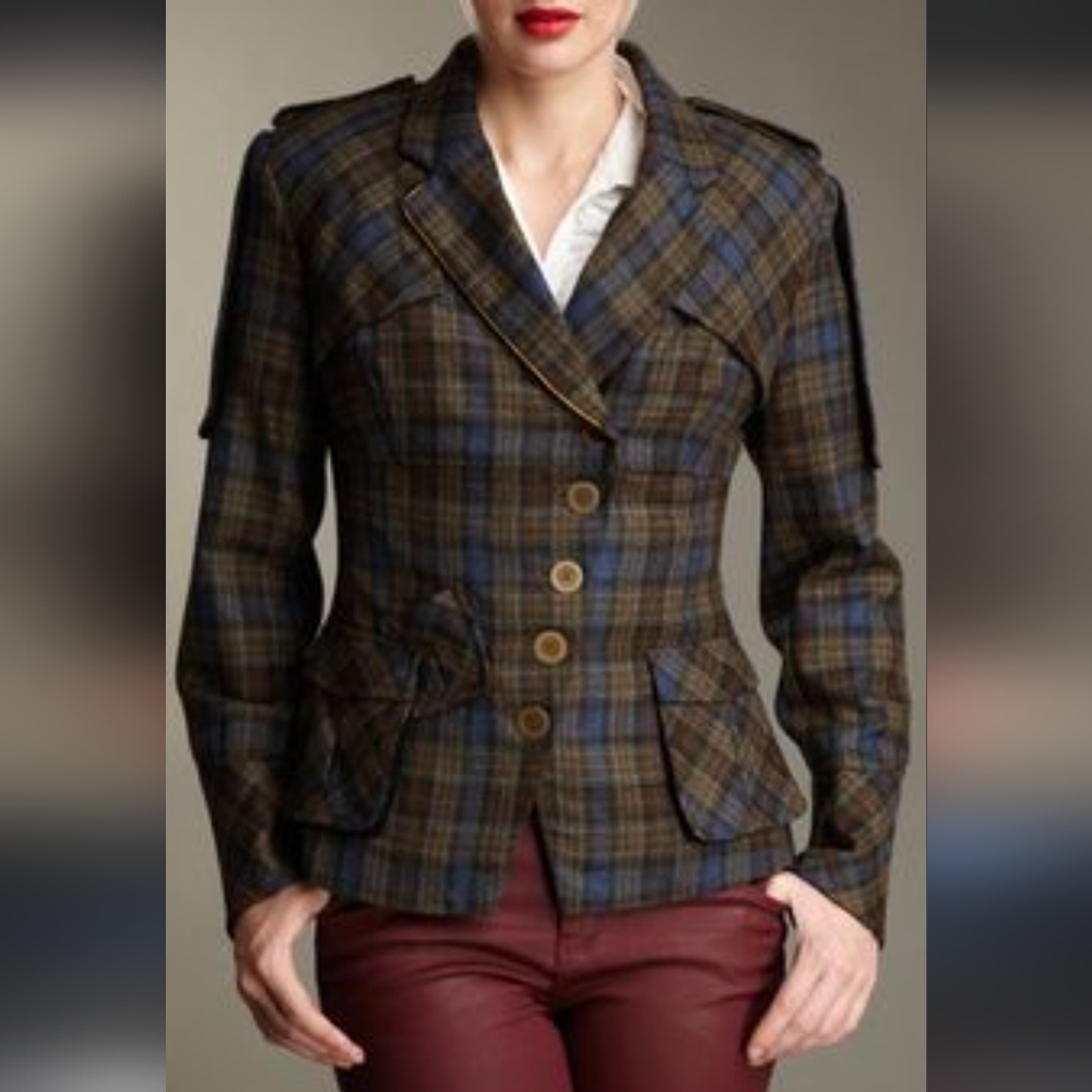 L.A.M.B. plaid blazer jacket size 0